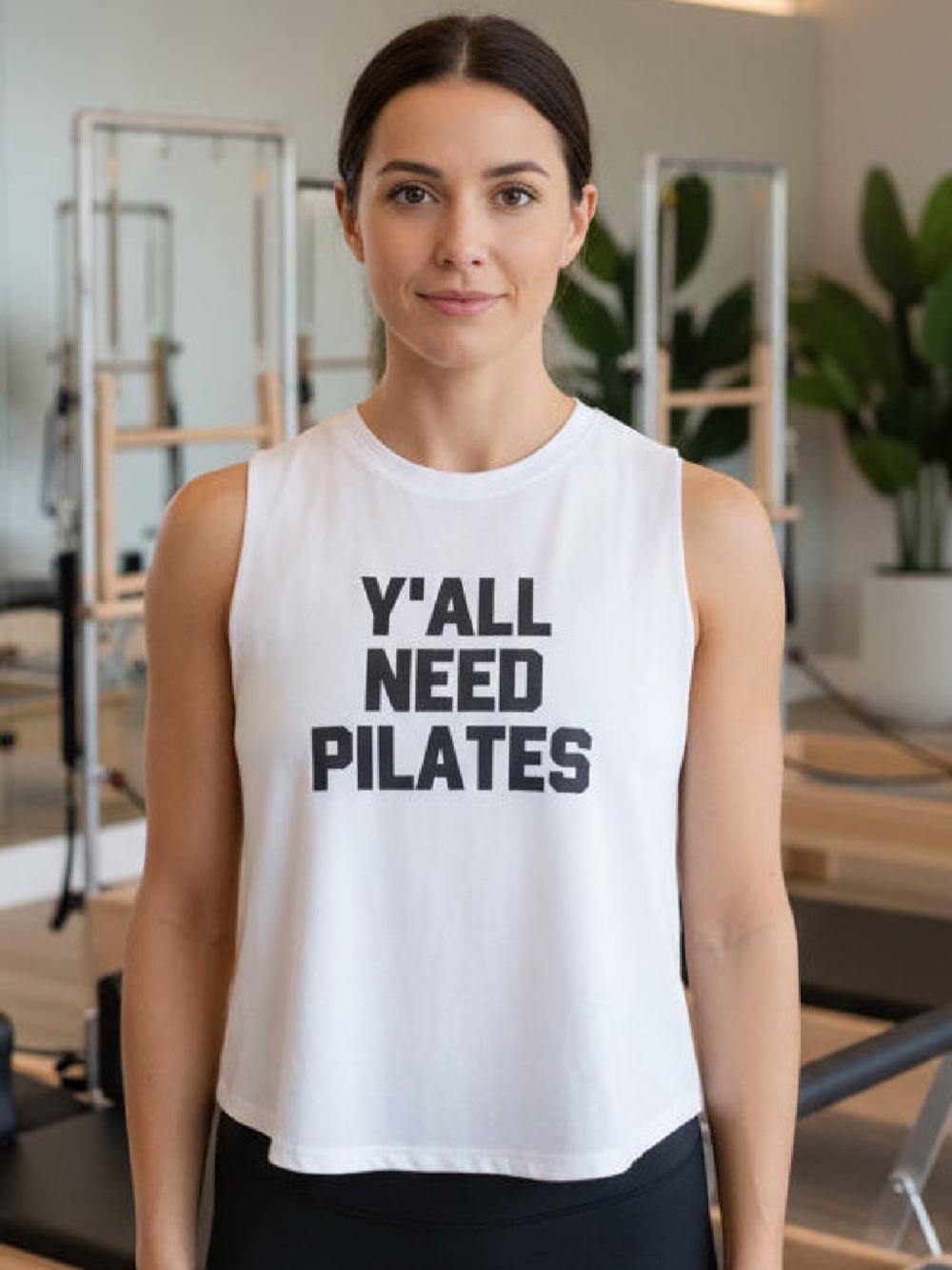 'Y'ALL NEED PILATES' TANK TOP-WH